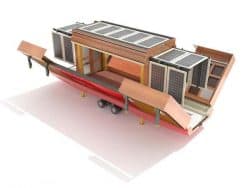 5 Casas mínimas para una vida sencilla Casa rodante con paneles solares, y desplegable