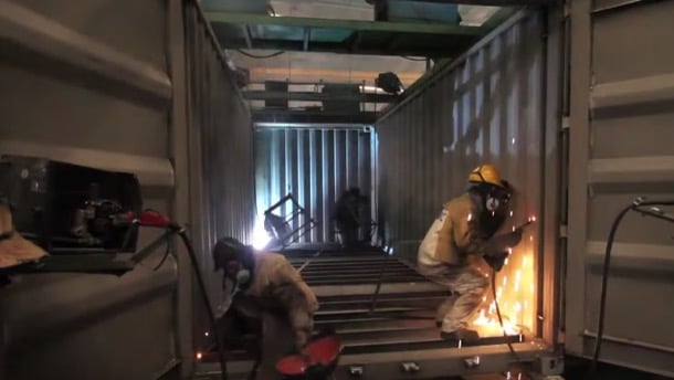 producción contenedor de transporte