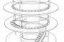 axonometría escalera helicoidal