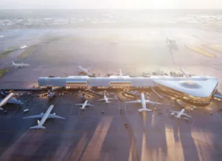 vista aérea Satellite One aeropuerto Chicago