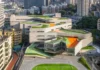 Vista edificios clases de Escuela de Idiomas Cuizhu en China.