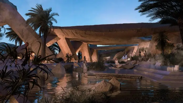 Estructura sobre el supuesto wadi en el que se asienta Xaynor.