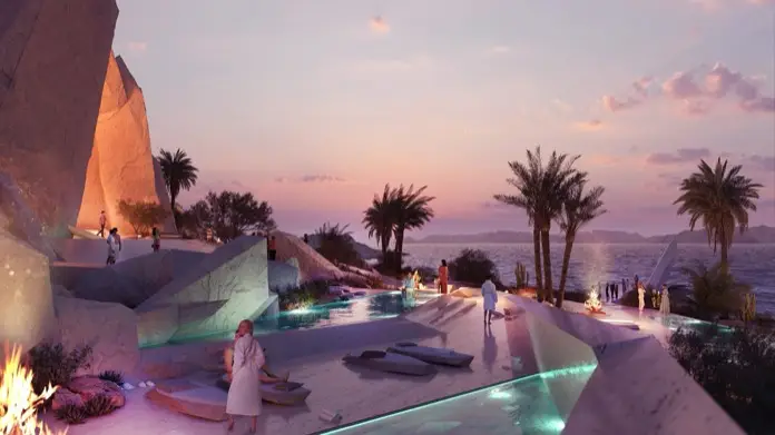 Piscinas en el club privado de Xaynor. Neom.