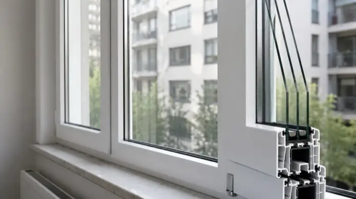 Ventanas con triple acristalamiento instalada durante una reforma sostenible de vivienda.
